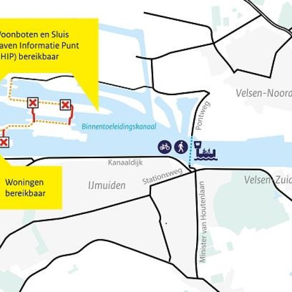 kaartje route verkeer sluizencomplex zeesluis IJmuiden