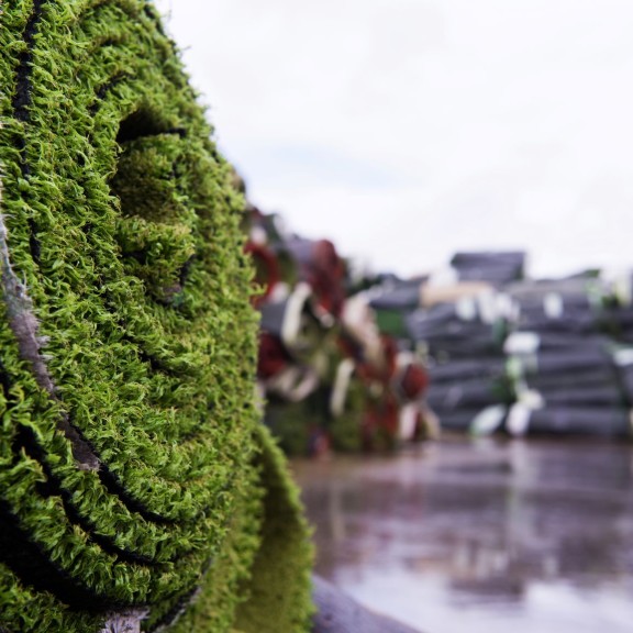 Kunstgrasvelden in de Amsterdamse haven