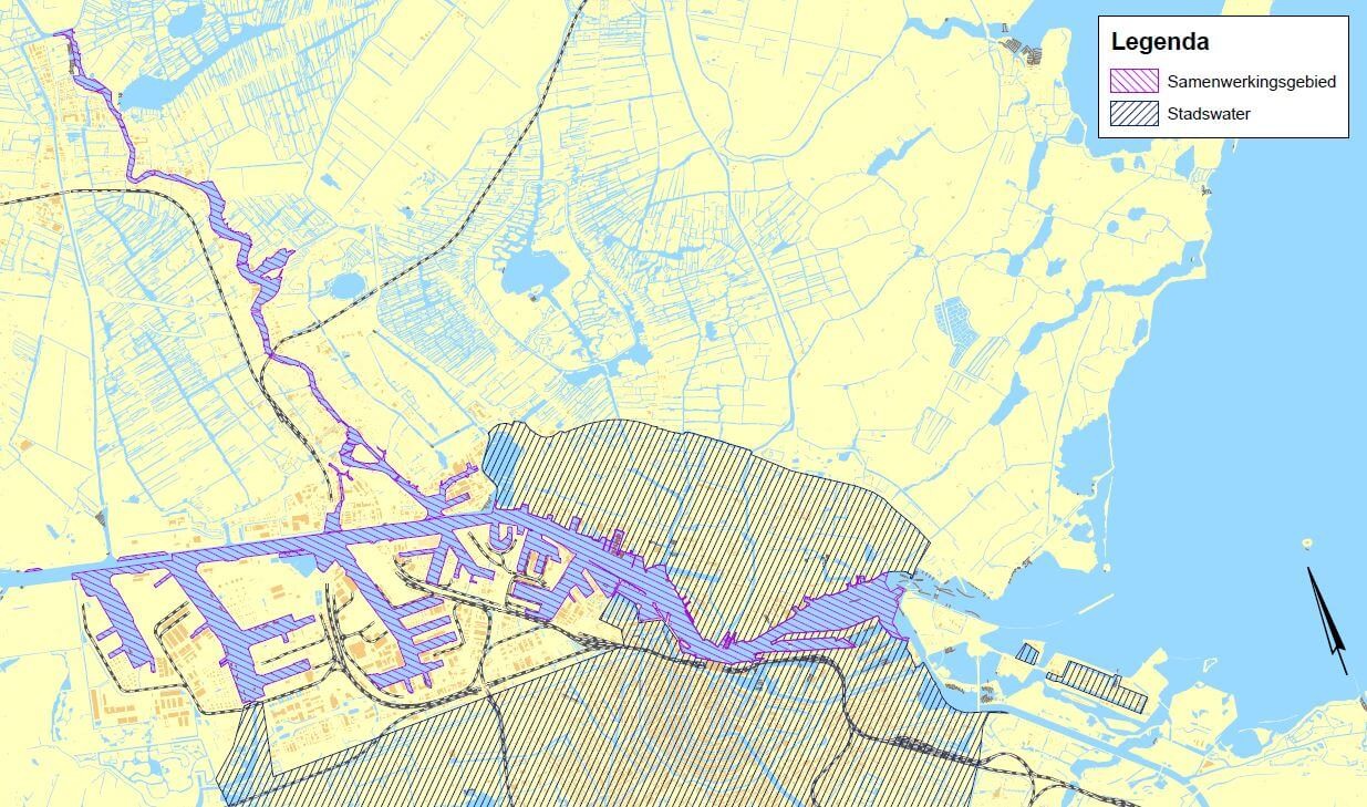 Kaart samenwerkingsgebied havenwater