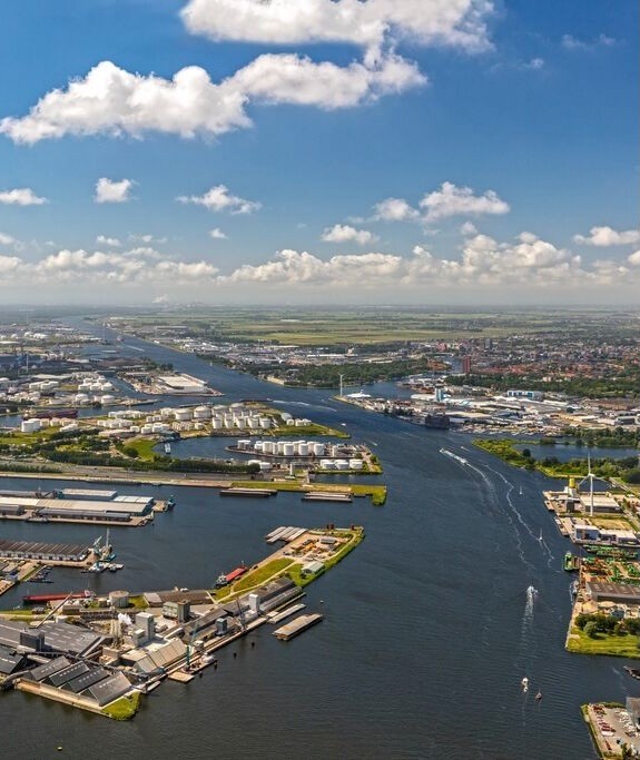 Overzicht van het havengebied.