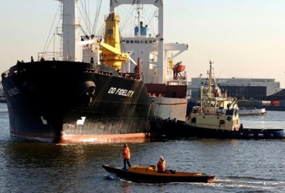 Havenbeeld bij Waterland terminal ivm Nautische Verklaring