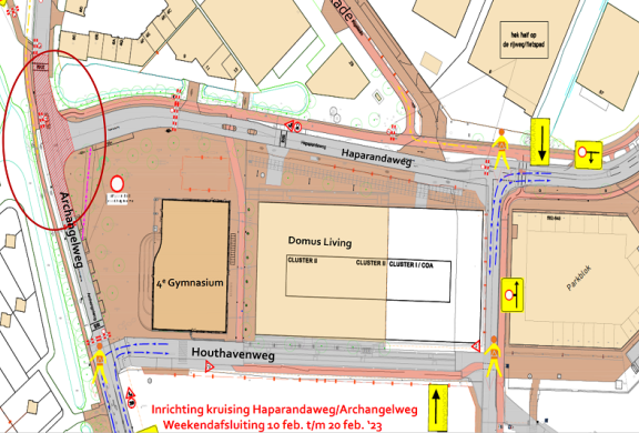 afsluiting kruispunt houthavens
