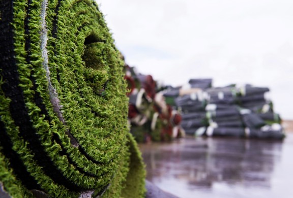 Kunstgrasvelden in de Amsterdamse haven