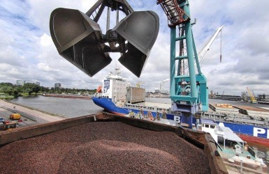 Cocoa in de haven
