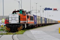goederentrein in het havengebied