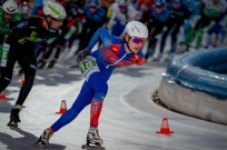 Foto van de schaatsploeg in actie door Ben van Trierum