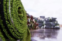 Kunstgrasvelden in de Amsterdamse haven